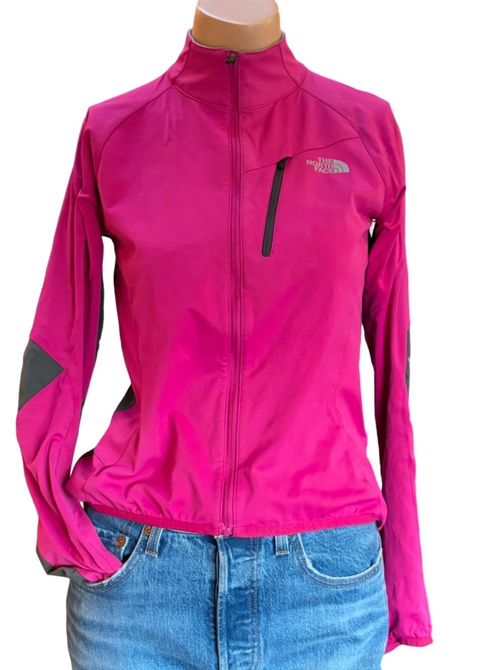 The North Face WINDSTOPPER Soft Shell Running Jacket Pink Reflective Windproof S